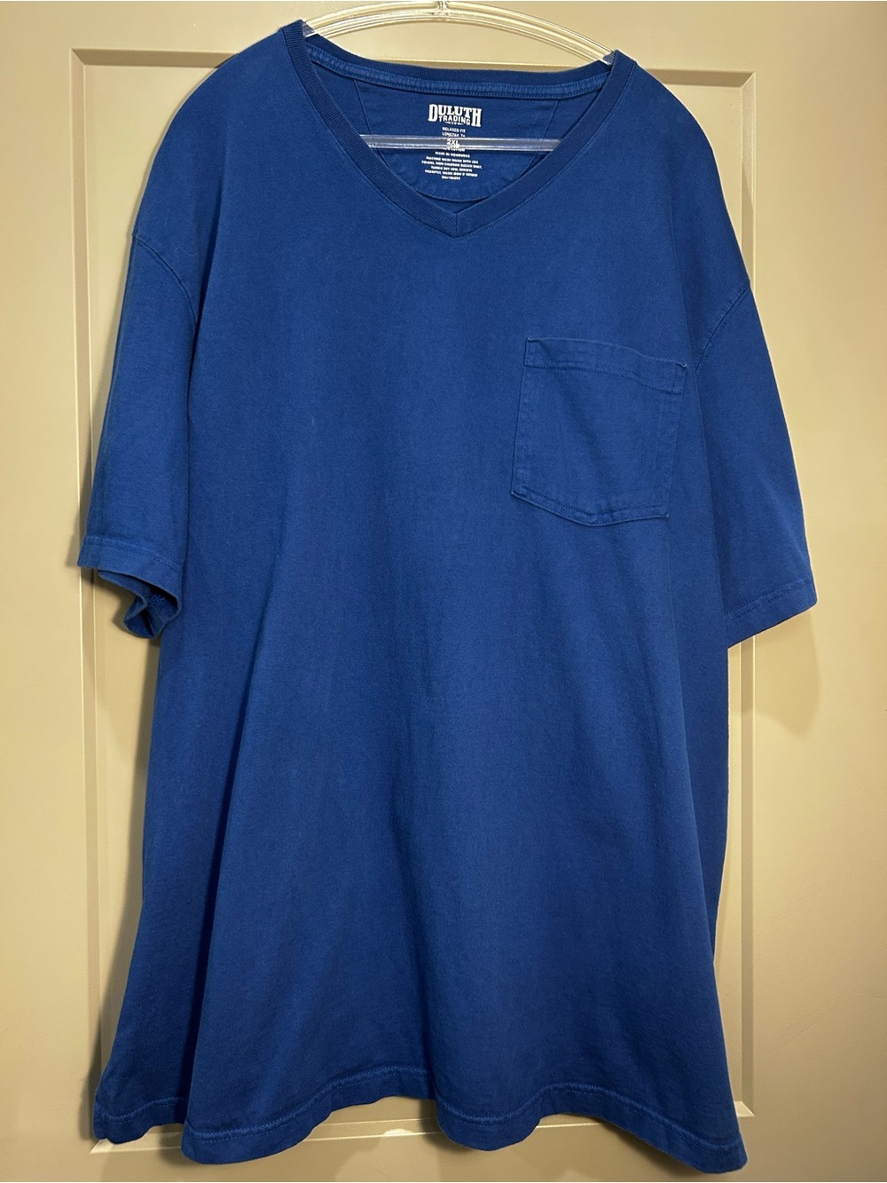 Duluth Trading Co | V-Neck Pocket Tee Shirt | Men’s | Deep Royal Blue | 2XL